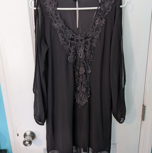 Forever 21, Medium Black Cold Shoulder Dress - Picture 2 of 6